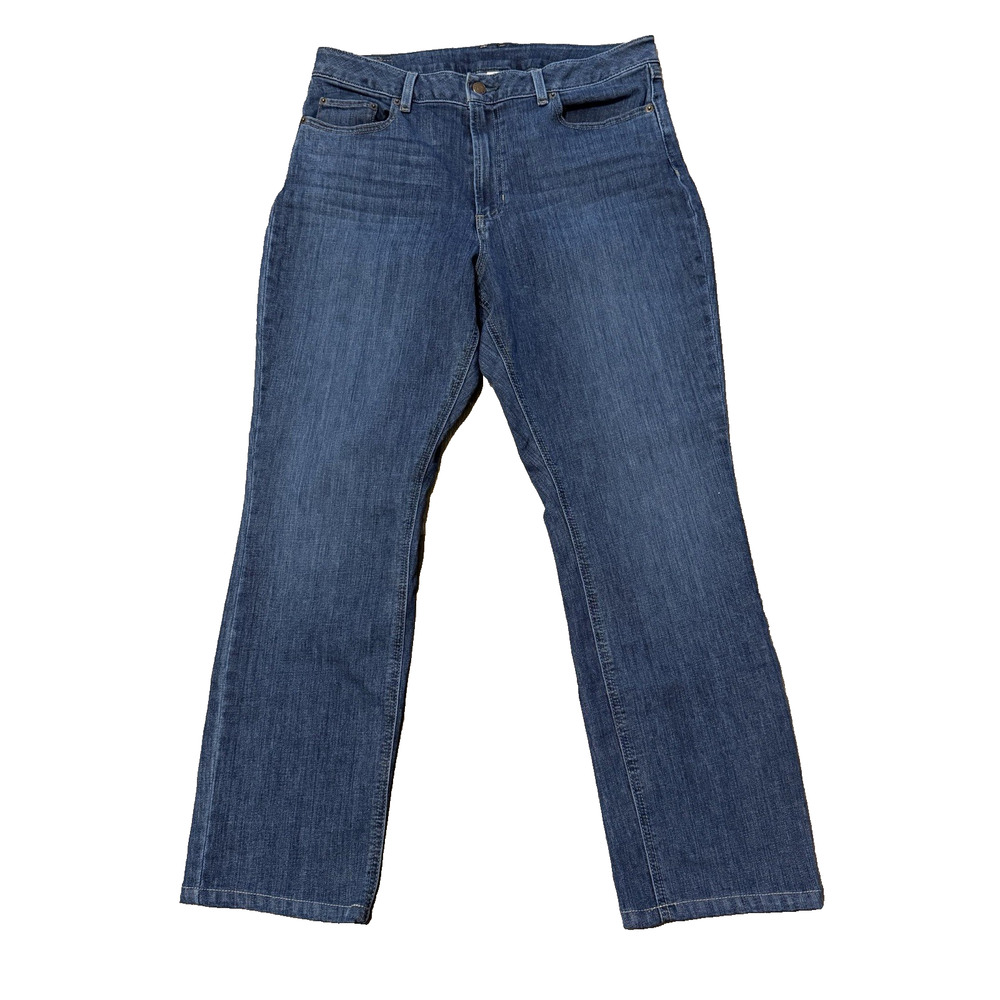 L.L. Bean Flex Women’s Jeans Straight Leg Favorite Fit Size 16 Reg Blue Med Wash